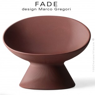Fauteuil design lounge FADE, structure plastique couleur pierre de lave, pour terrasse en bord de mer ou à la montage.