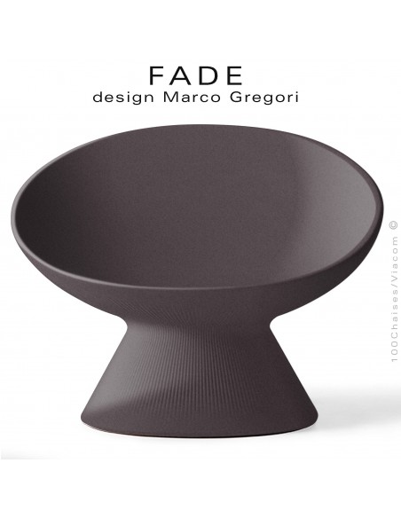 Fauteuil design lounge FADE, structure plastique couleur pierre granite, pour terrasse en bord de mer ou à la montage.