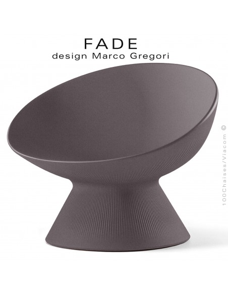 Fauteuil design lounge FADE, structure plastique couleur pierre granite, pour terrasse en bord de mer ou à la montage.