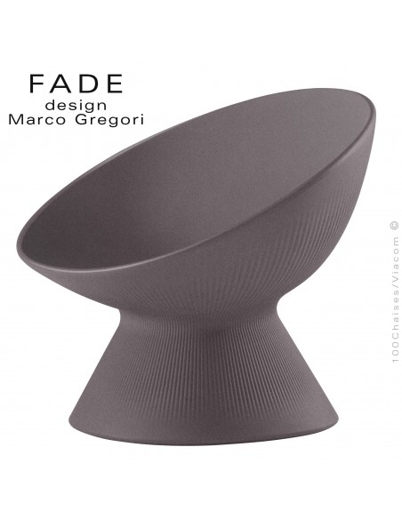 Fauteuil design lounge FADE, structure plastique couleur pierre granite, pour terrasse en bord de mer ou à la montage.