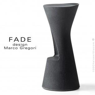 Tabouret design FADE, structure plastique avec repose pieds, couleur granite, pour terrasse en bord de mer ou à la montage.