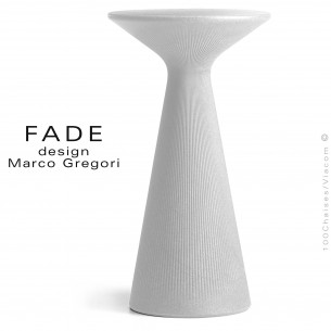 Table haute ou mange debout FADE, plastique blanc sans kit lumineux.