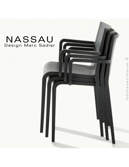 Fauteuil empilable par 8 pour hôtel, restaurant, jardin NASSAU structure plastique couleur