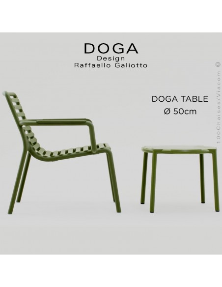 Table et fauteuil relax DOGA, structure plastique, couleur au choix.