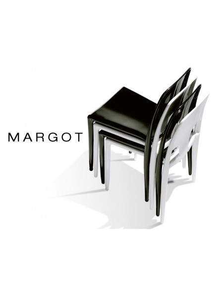 MARGOT chaise design en polycarbonate (lot de 3 chaises), chaise empilable.