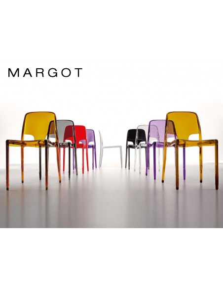 MARGOT chaise design en polycarbonate (lot de 3 chaises).