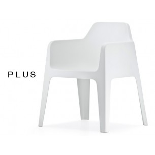 PLUS fauteuil design plastique de couleur blanc.