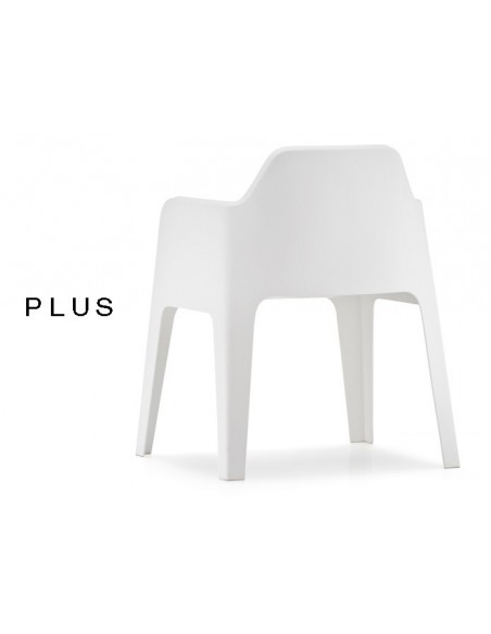 PLUS fauteuil design plastique de couleur blanc.