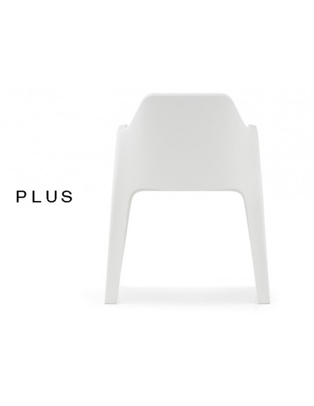 PLUS fauteuil design plastique de couleur blanc.