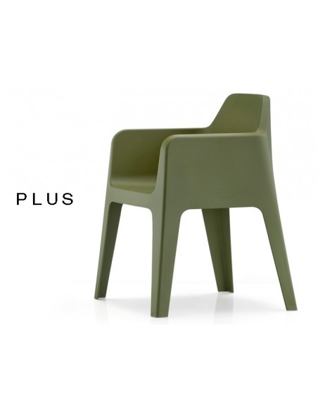 PLUS fauteuil design plastique de couleur vert.