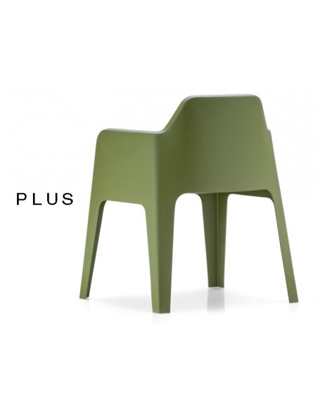 PLUS fauteuil design plastique de couleur vert.