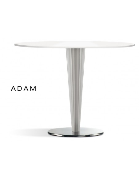 Table ronde ADAM colonne conique plastique blanc, plateau blanc (lot de 6 tables)