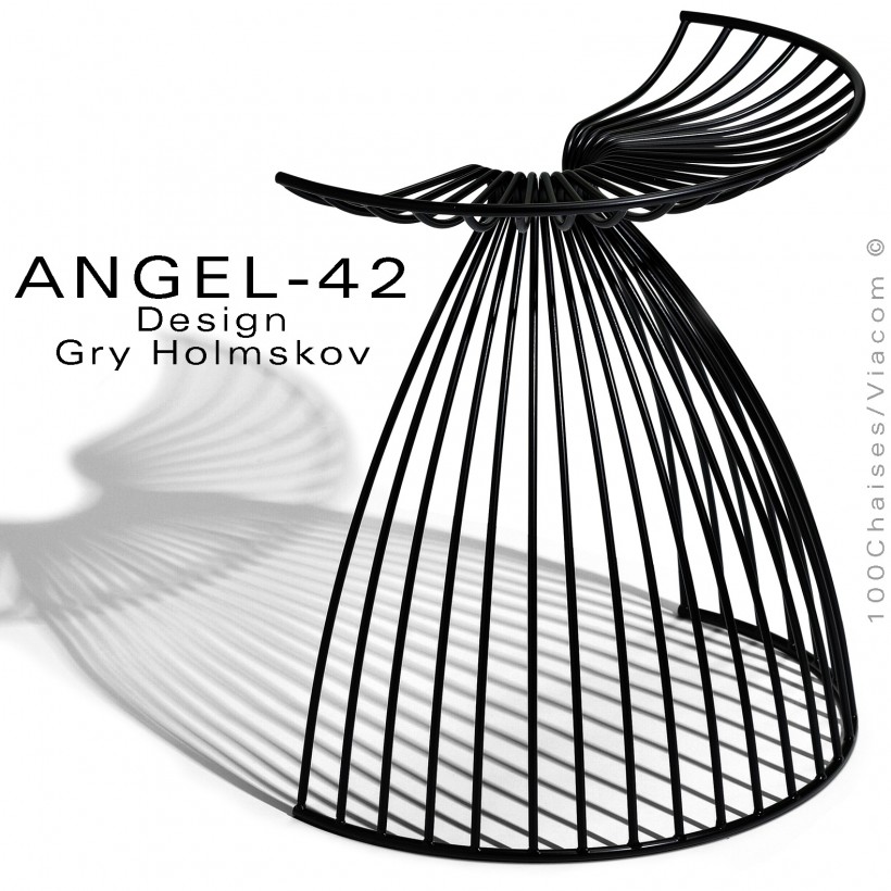 Tabouret design ANGEL, structure en fil d'acier finition galvanisé.