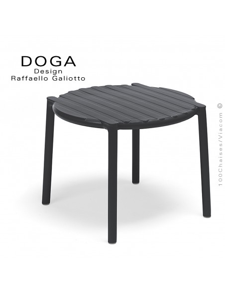 Table basse design DOGA, structure plastique couleur anthracite.
