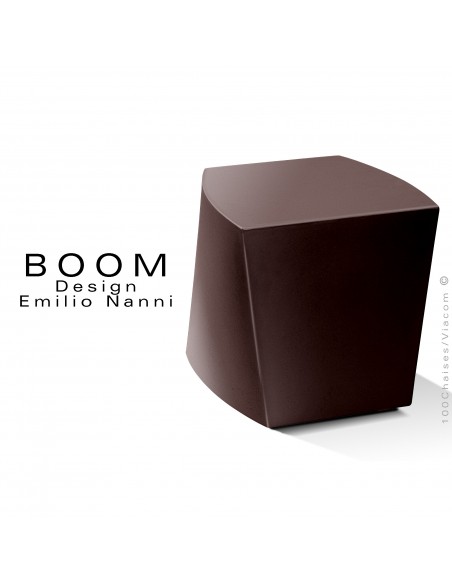 Tabouret ou petite table d'appoint BOOM, structure plastique couleur argile.