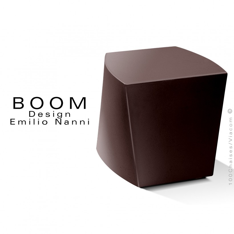 Tabouret ou petite table d'appoint BOOM, structure plastique couleur argile.