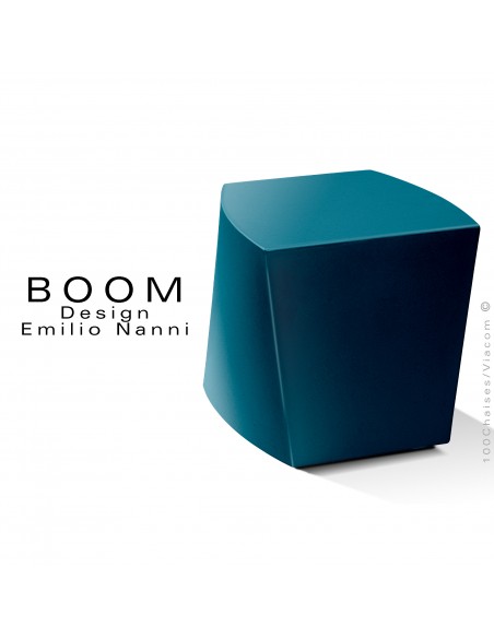 Tabouret ou petite table d'appoint BOOM, structure plastique couleur bleu d'eau.