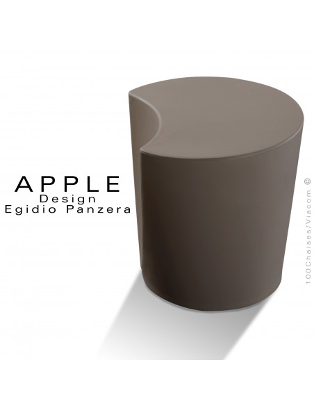 Pouf ou tabouret design APPLE ou petite table d'appoint plastique couleur argile - Lot de 3 pièces.