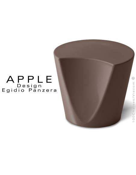 Pouf ou tabouret design APPLE ou petite table d'appoint plastique couleur argile - Lot de 3 pièces.