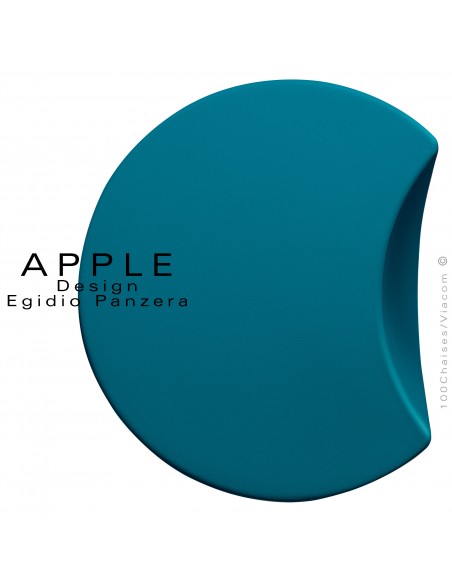 Pouf ou tabouret design APPLE ou petite table d'appoint plastique couleur bleu d'eau - Lot de 3 pièces.