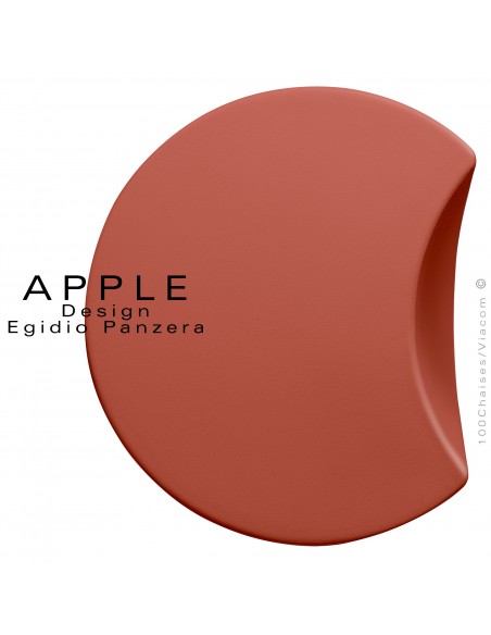 Pouf ou tabouret design APPLE ou petite table d'appoint plastique couleur rouge Corail - Lot de 3 pièces.