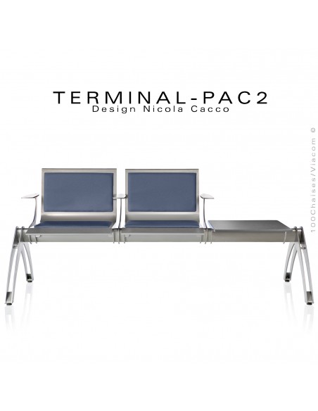 Banc design ou assise sur poutre TERMINAL, pour salle d'attente, collectivités, CHR, CH, clinique, lieu public, galerie.