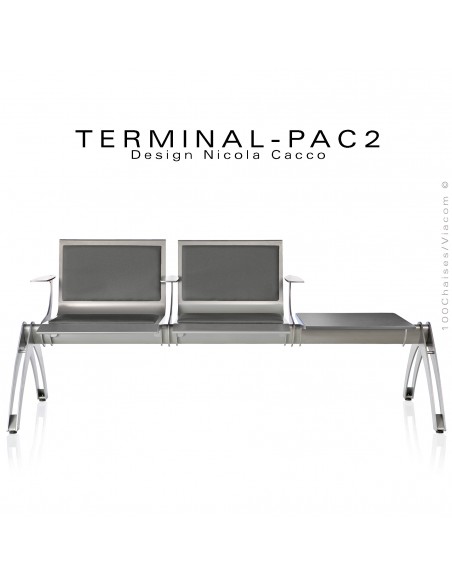 Banc design ou assise sur poutre TERMINAL, pour salle d'attente, collectivités, CHR, CH, clinique, lieu public, galerie.