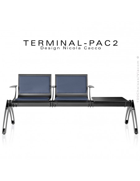 Banc design ou assise sur poutre TERMINAL, pour salle d'attente, collectivités, CHR, CH, clinique, lieu public, galerie.