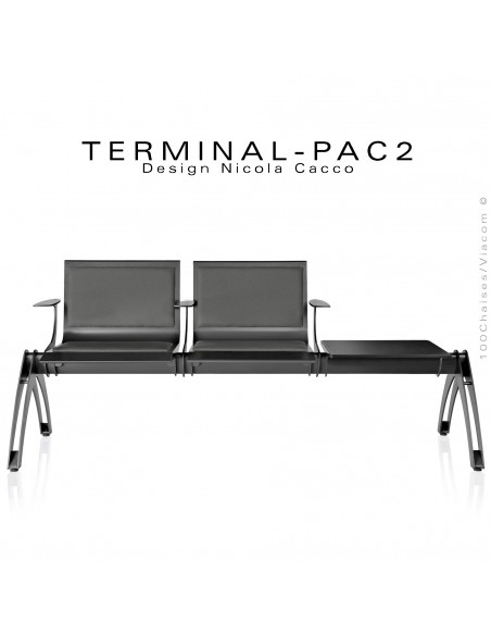 Banc design ou assise sur poutre TERMINAL, pour salle d'attente, collectivités, CHR, CH, clinique, lieu public, galerie.