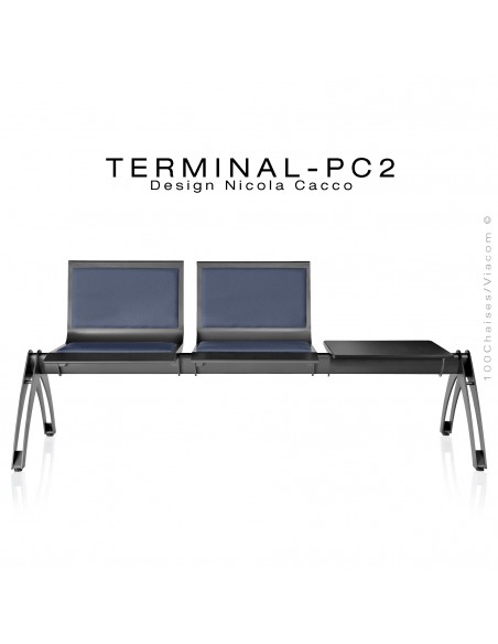 Banc ou assise sur poutre TERMINAL pour salle d'attente, collectivités, lieu public, CH, clinique, centre commerciale.