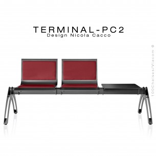 Banc ou assise sur poutre TERMINAL pour salle d'attente, collectivités, lieu public, CH, clinique, centre commerciale.