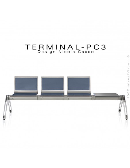 Banc TERMINAL pour salle d'attente CH, clinique, collectivités, lieu public, galerie commercial.