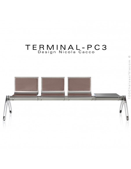 Banc TERMINAL pour salle d'attente CH, clinique, collectivités, lieu public, galerie commercial.