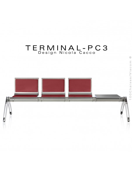 Banc TERMINAL pour salle d'attente CH, clinique, collectivités, lieu public, galerie commercial.