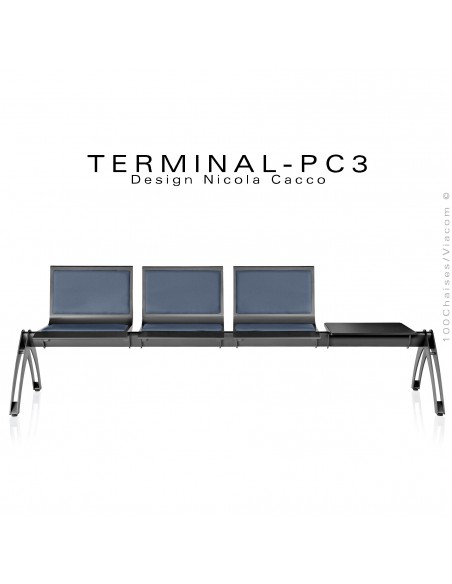 Banc TERMINAL pour salle d'attente CH, clinique, collectivités, lieu public, galerie commercial.