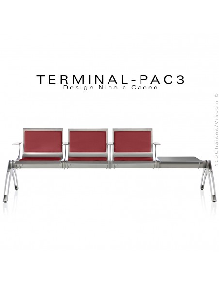 Banc design ou assise sur poutre TERMINAL pour salle d'attente, clinique, centre hospitalier CH.