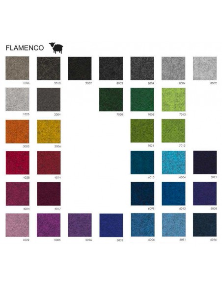 Palette tissu FLAMENCO du fabricant FIDIVI, couleur au choix. 100% laine (Wool). Ignifugé EN 1021-1&2.