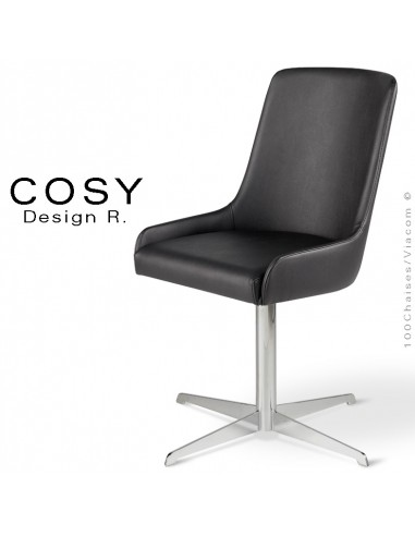 Chaise confort COSY, piétement bois de hêtre vernis, assise et