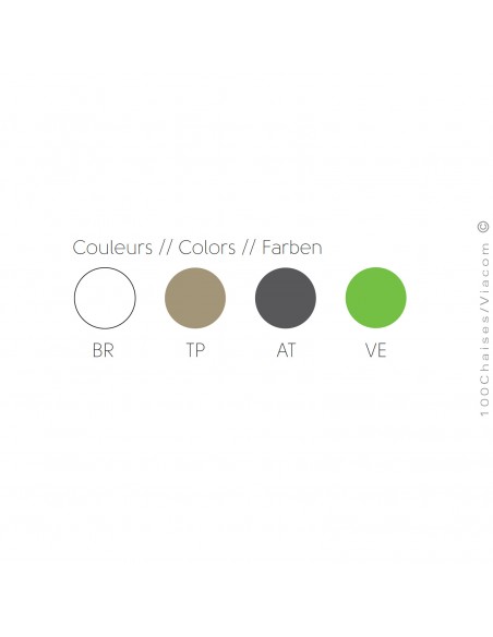 Palette couleur finition coque plastique assise.