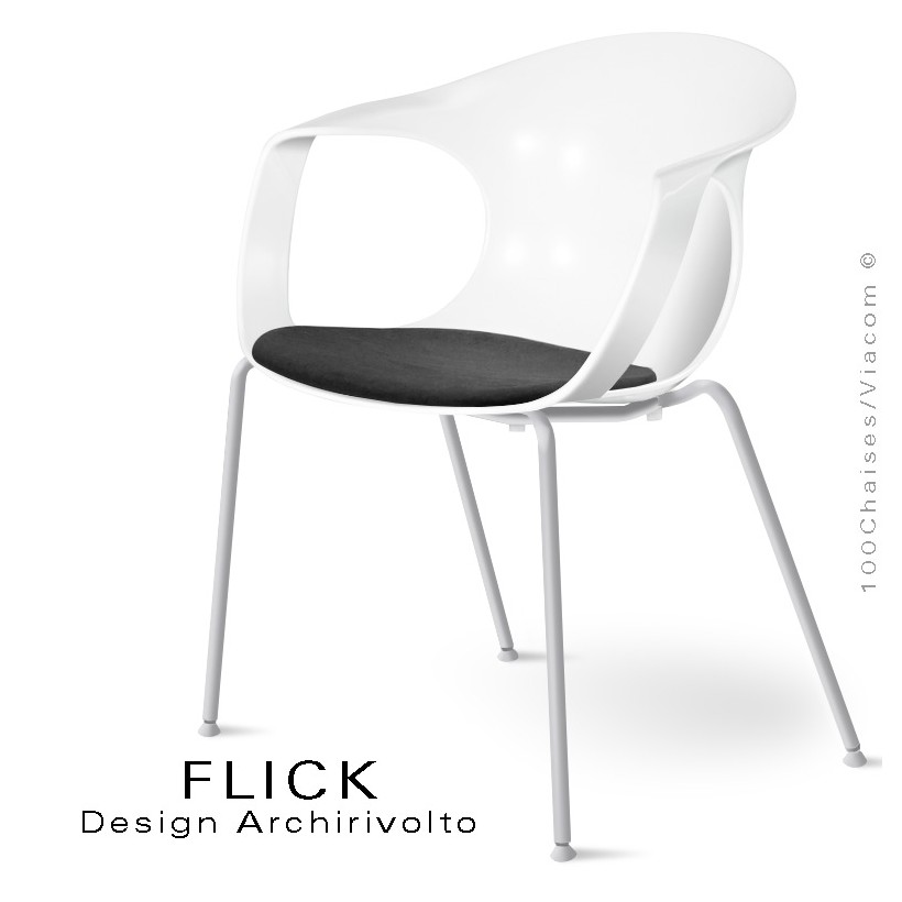 Fauteuil design FLICK, assise coque...