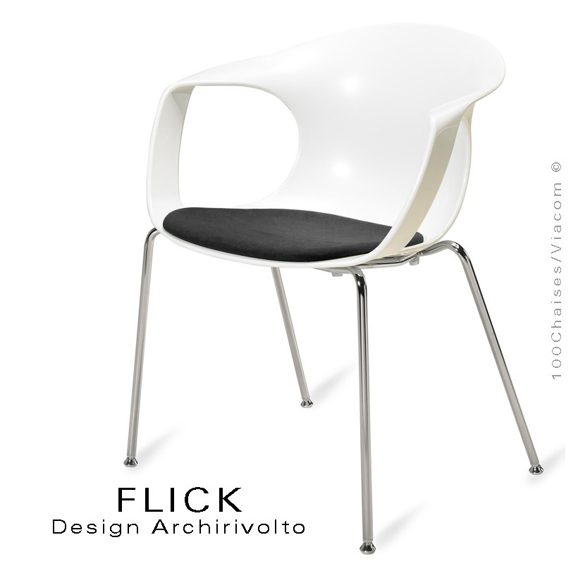 Fauteuil design FLICK, assise coque...