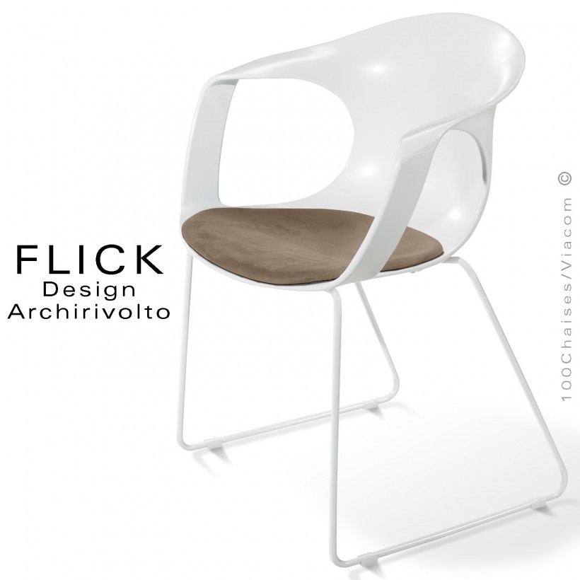 Fauteuil design FLICK, piétement luge...
