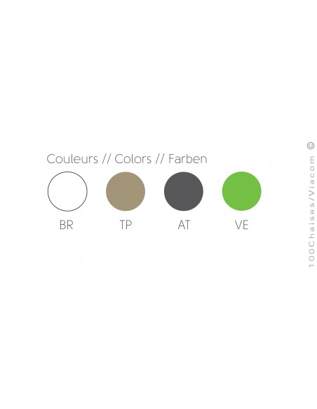 Palette couleur coque plastique assise pour banc Flick-C3, au choix.