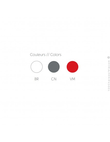 Palette couleur assise, coque blanche, rouge, anthracite au choix.
