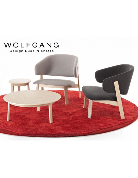 WOLFGANG ensemble table et fauteuil lounge.