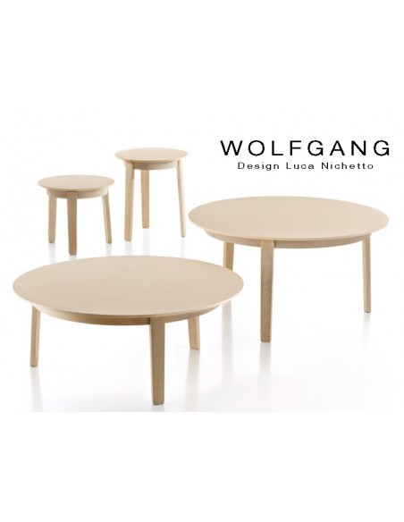 WOLFGANG table ronde d'appoint en bois de chêne, collection au choix.