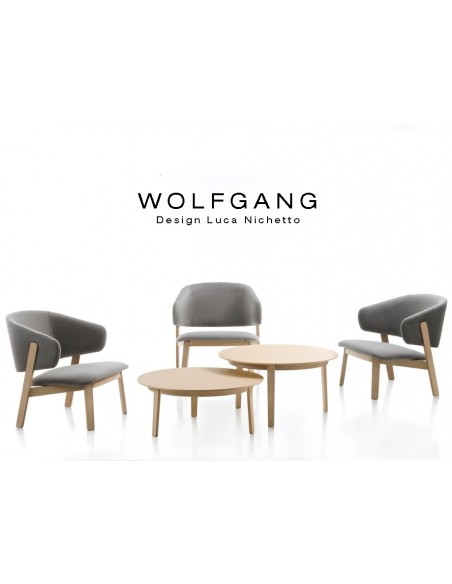 WOLFGANG table ronde d'appoint en bois de chêne, collection.