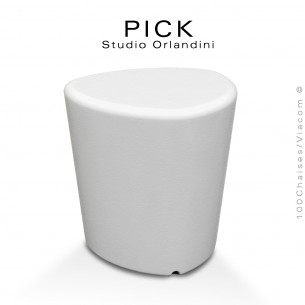 Tabourets ou pouf design PICK, structure plastique en polypropylène monobloc couleur.