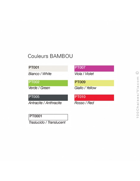 Palette couleur porte manteaux BAMBOU.