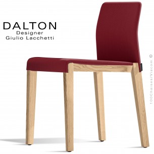 Chaise design DALTON pour hôtel, restaurant, collectivités, mais aussi pour la maison, piétement frêne, assise tissu.
